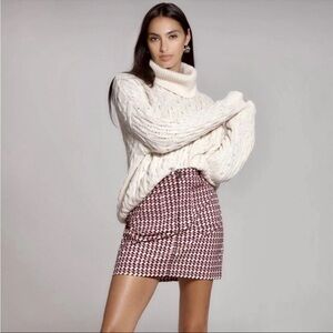 NWT Anthropologie Maeve Zigzag Patterned Colette skirt in Purple and Cream